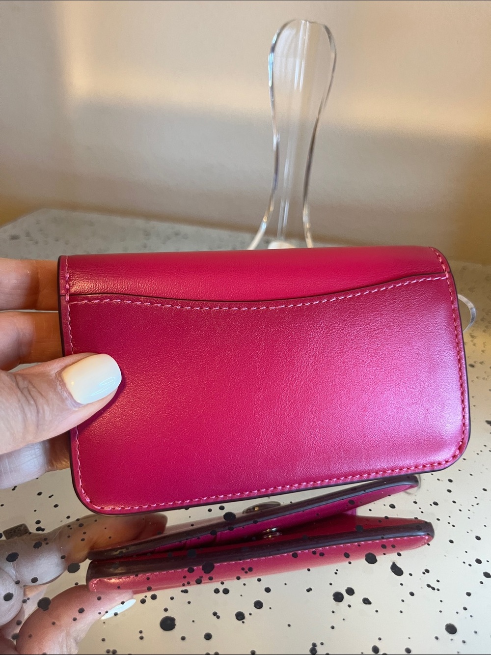 NWOT Coach Hot Pink Leather Slim Card Case with Silver C Logo - Picture 2 of 5